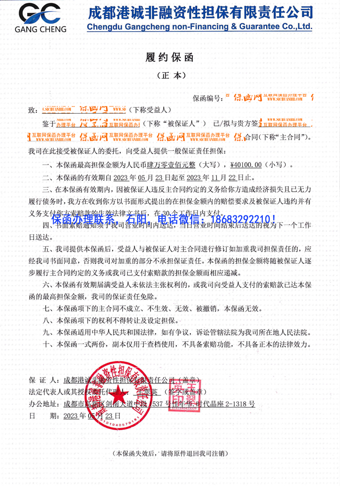 擔(dān)保公司保函