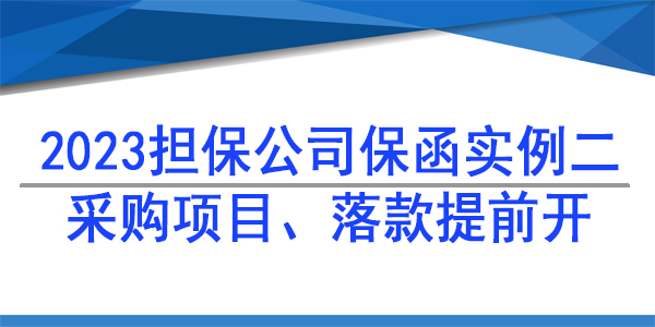 采購(gòu)項(xiàng)目,擔(dān)保公司保函