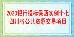 四川省公共資源交易中心項目,投標保函