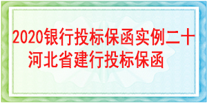 河北建行投標(biāo)保函,投標(biāo)保函